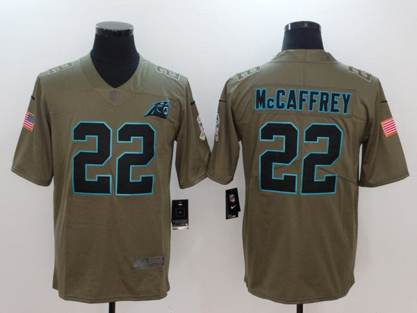 Men's Carolina Panthers Christian McCaffrey #22 Brown Authentic Game Jersey