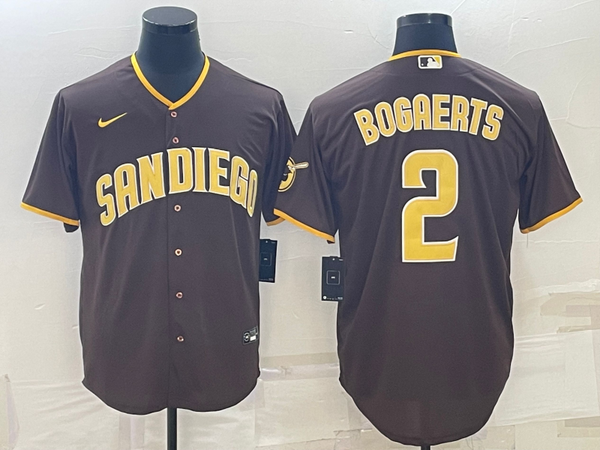 Men's San Diego Padres Xander Bogaerts #2 Brown Replica Player Jersey