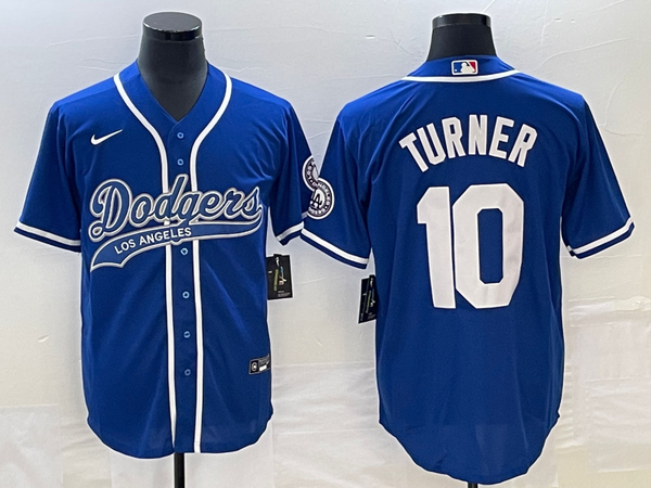 Men's Los Angeles Dodgers Justin Turner #10 Royal Player Jersey Joint Edition