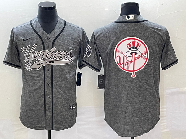 Men's New York Yankees Gray Replica Team Jersey Joint Edition