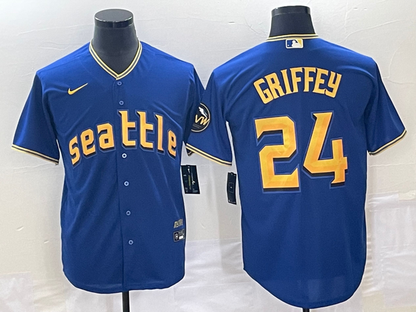 Men's Seattle Mariners Ken Griffey Jr. #24 Royal 2023 City Connect Replica Jersey