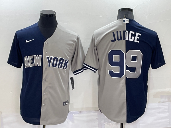 Men's New York Yankees Aaron Judge #99 Navy/Gray Replica Baseball Jersey