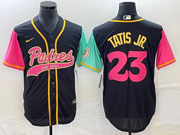 Men's San Diego Padres Fernando Tatis Jr. #23 Black City Connect Replica Player Jersey Joint Edition