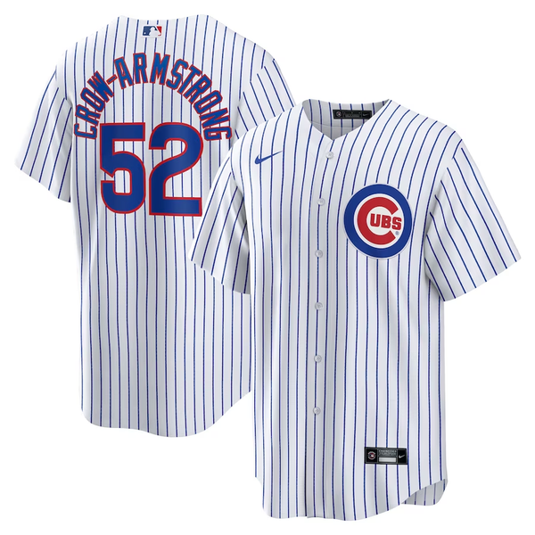 Men's Chicago Cubs Pete Crow-Armstrong #52 White Replica Player Jersey