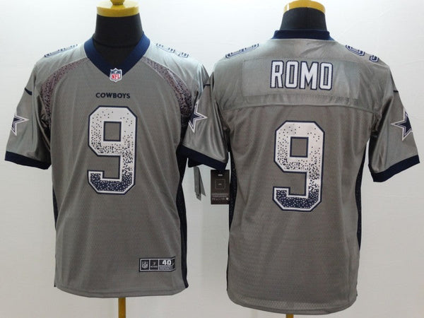 Men's Dallas Cowboys Tony Romo #9 Gray Game Jersey