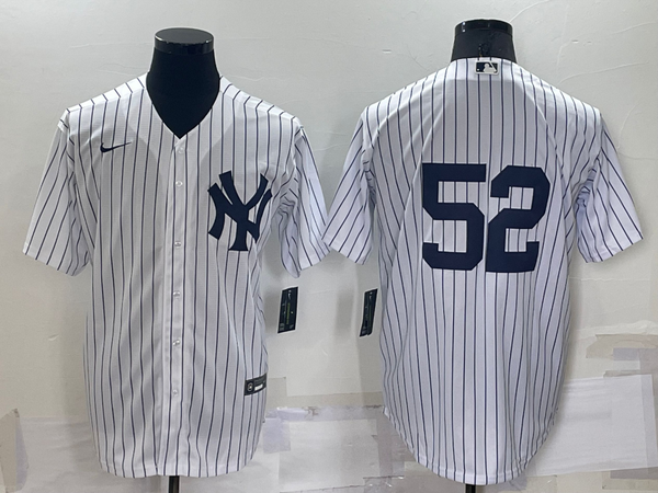 Men's New York Yankees CC Sabathia #52 White Replica Player Name Jersey