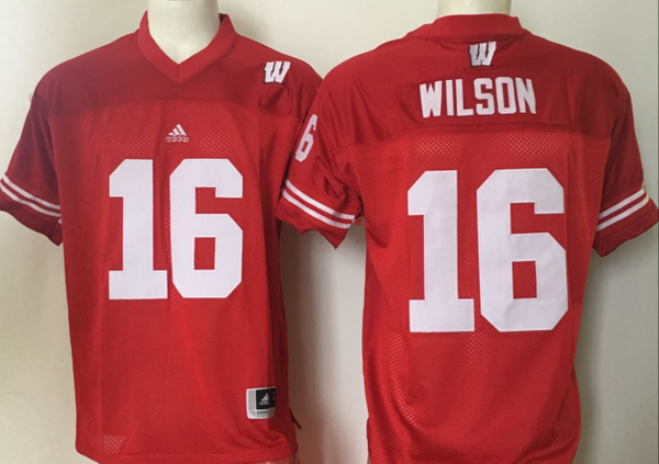 Men's Wisconsin Badgers Russell Wilson #16 Red Player Jersey