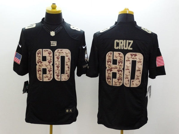 Men's New York Giants Victor Cruz #80 Black Game Player Jersey