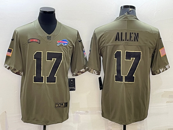 Men's Buffalo Bills Josh Allen #17 Olive 2022 Salute To Service Limited Jersey