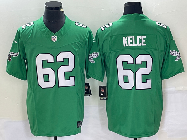 Men's Philadelphia Eagles Jason Kelce #62 Kelly Green Game Jersey