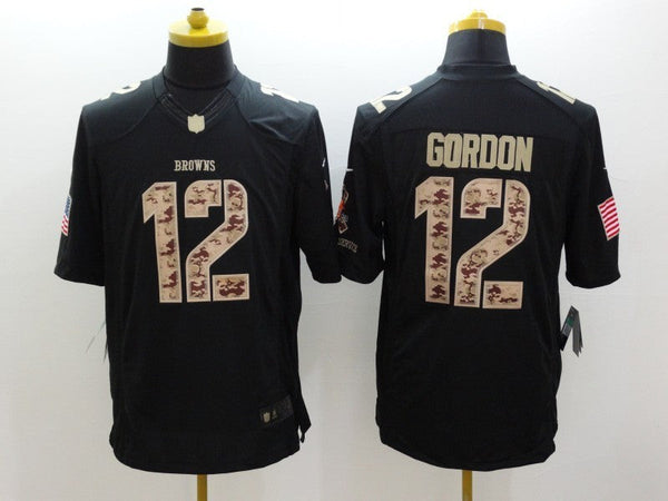 Men's Cleveland Browns Josh Gordon #12 Black Player Game Jersey