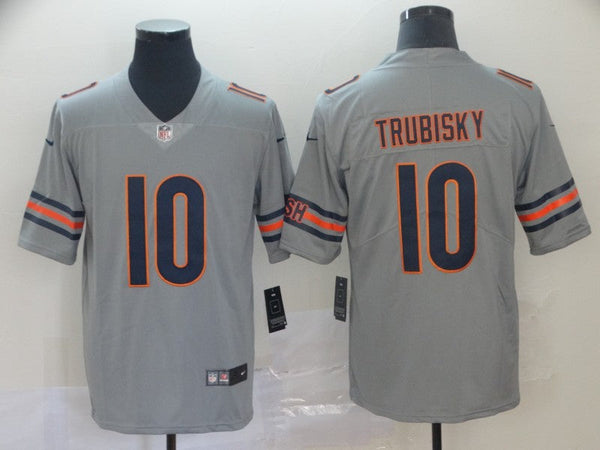 Men's Chicago Bears Mitch Trubisky #10 Gray Game Jersey