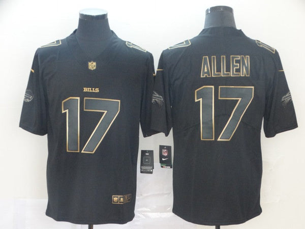 Men's Buffalo Bills #17 Josh Allen Black Authentic Game Jersey