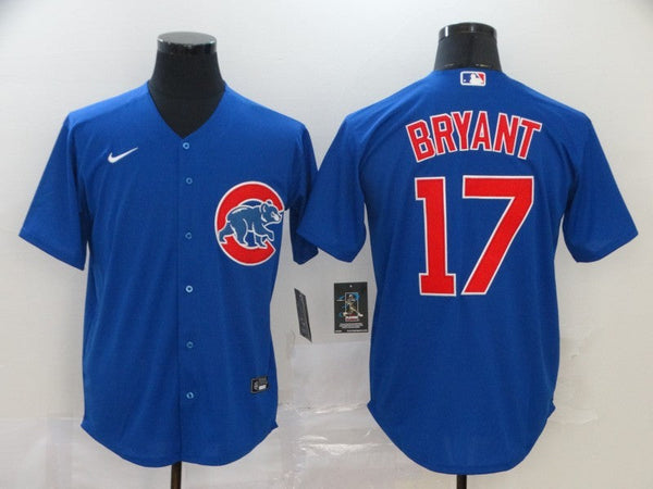 Men's Chicago Cubs Kris Bryant #17 Blue Replica Baseball Jersey