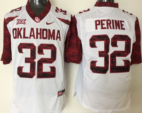 Men's Oklahoma Sooners Samaje Perine #32 White Player Game Jersey