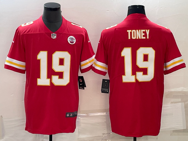 Men's Kansas City Chiefs Kadarius Toney #19 Red Game Jersey