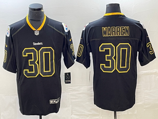 Men's Pittsburgh Steelers Jaylen Warren #30 Black Alternate Game Jersey