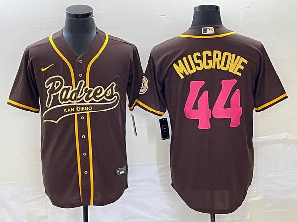 Men's San Diego Padres Joe Musgrove #44 Brown Replica Player Jersey Joint Edition