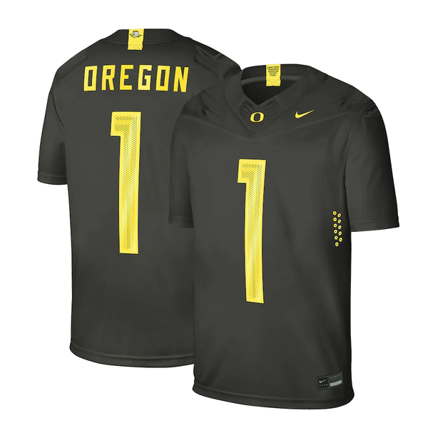 Men's Oregon Ducks #1 Black Alternate Limited Jersey