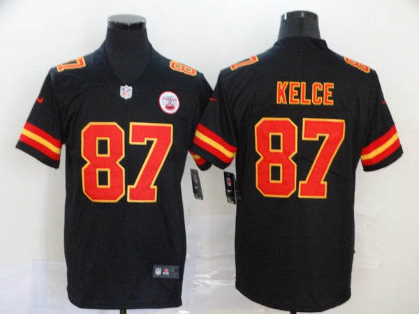 Men's Kansas City Chiefs Travis Kelce #87 Black Game Jersey