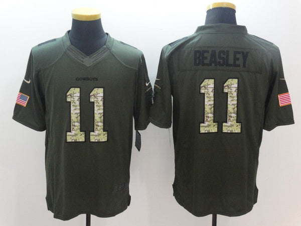 Men's Dallas Cowboys Cole Beasley #11 Army Green Game Jersey