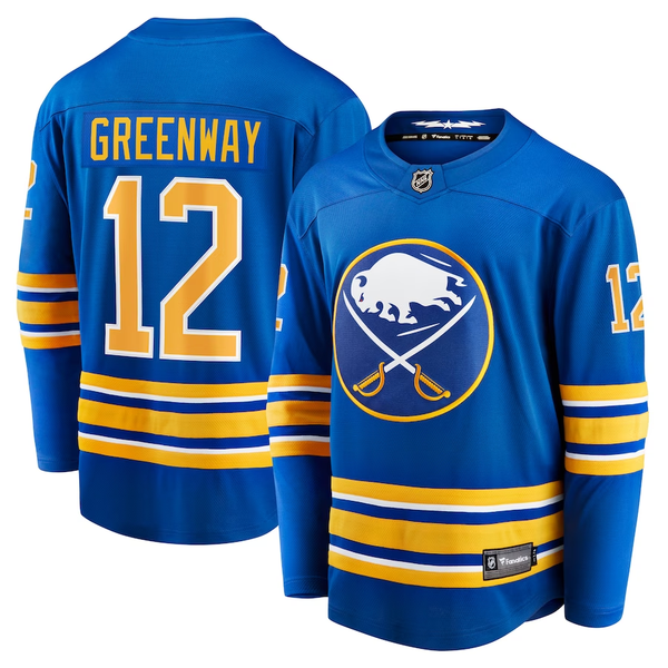 Men's Buffalo Sabres Jordan Greenway #12 Royal Replica Player Jersey