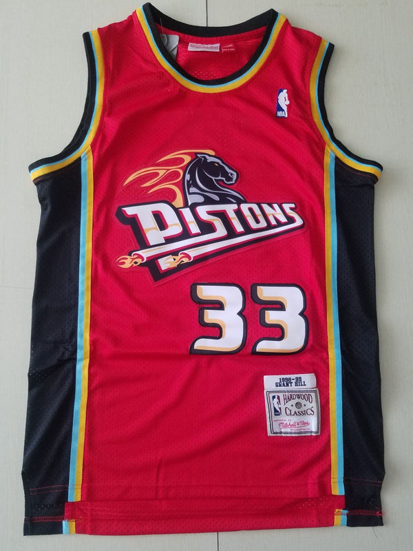 Men's Detroit Pistons Grant Hill 1998-99 Red Hardwood Classics Swingman Jersey