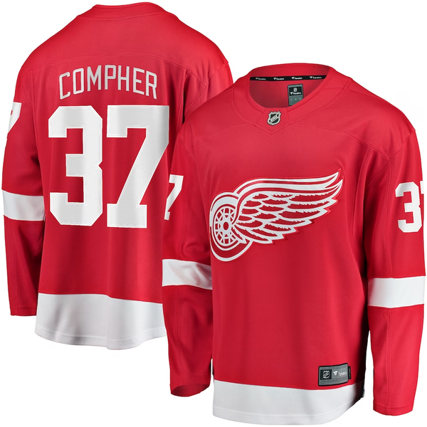 Men's Detroit Red Wings J.T. Compher #37 Red Home Breakaway Jersey