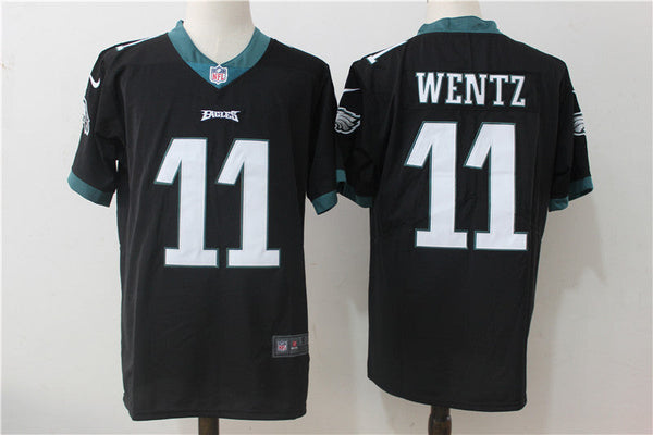 Men's Philadelphia Eagles #11 Carson Wentz Game Jersey Black