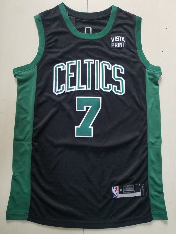 Men's Boston Celtics Jaylen Brown #7 NBA Black Replica Jersey