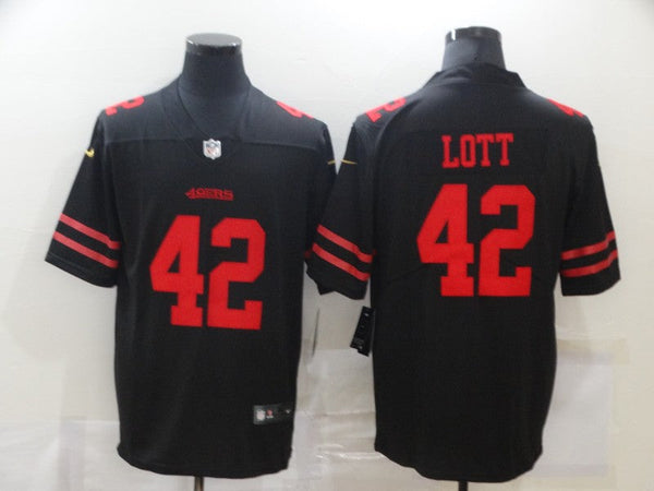 Men's San Francisco 49ers Ronnie Lott #42 Black Game Jersey