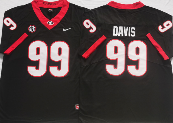 Men's Georgia Bulldogs Jordan Davis #99 Black Player Game Jersey