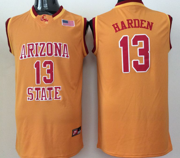 Men's Arizona State Sun Devils James Harden #13 Yellow Player Game Jersey