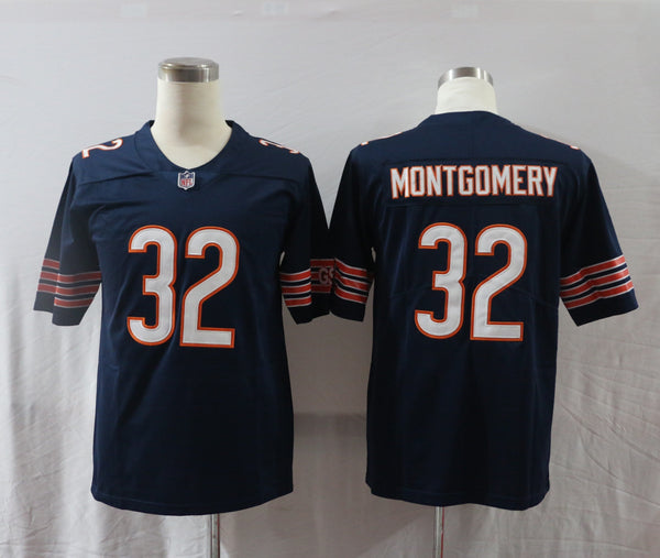 Men's Chicago Bears David Montgomery #32 Navy Game Jersey City Edition