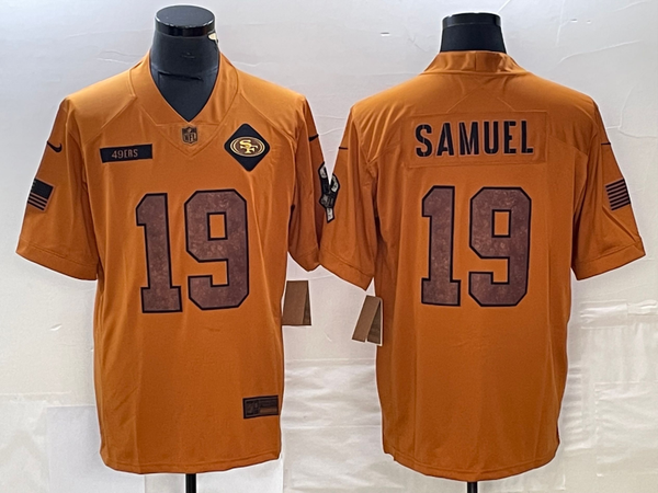 Men's San Francisco 49ers Deebo Samuel #19 Brown 2023 Salute To Service Limited Jersey