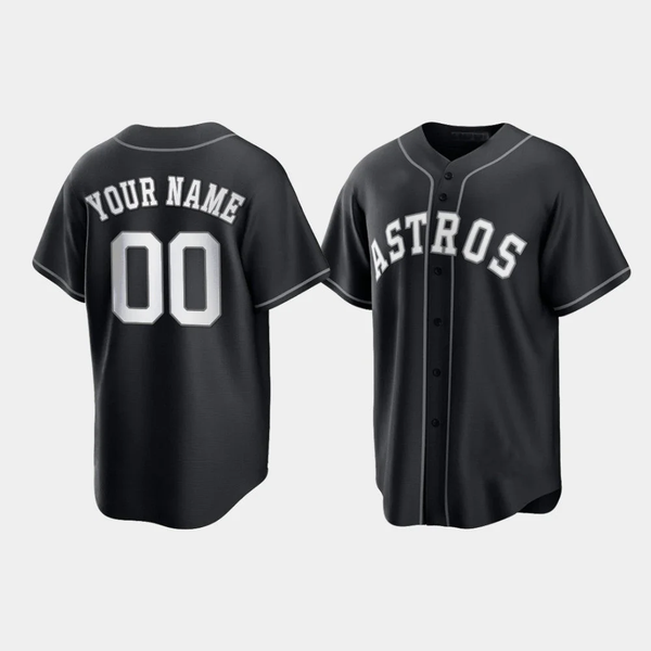 Men's Houston Astros Black Replica Custom Jersey