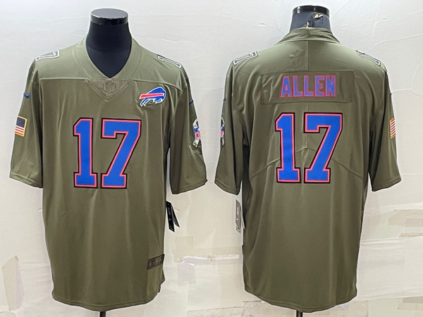 Men's Buffalo Bills Josh Allen #17 Brown Player Jersey