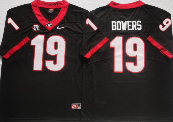 Men's Georgia Bulldogs Brock Bowers #19 Black Player Game Jersey