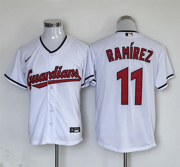 Men's Cleveland Guardians Jos¨¦ Ram¨ªrez Nike White Replica Player Jersey