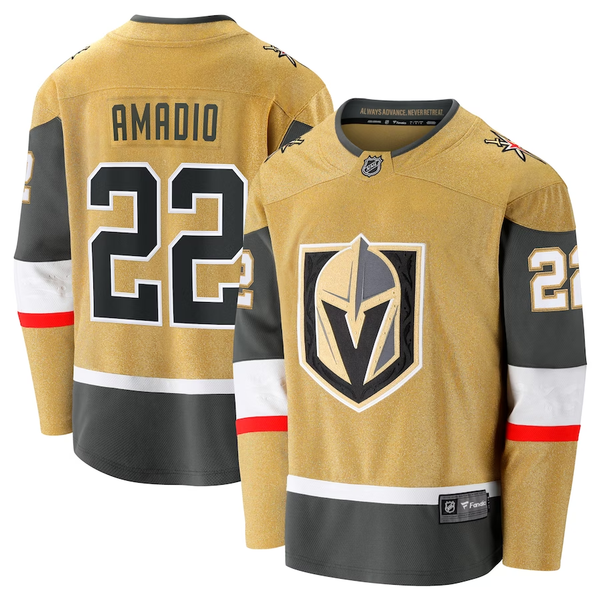 Men's Vegas Golden Knights Michael Amadio #22 Gold Home Breakaway Jersey