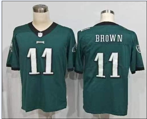 Men's Philadelphia Eagles A.J. Brown #11 Midnight Green Player Game Jersey