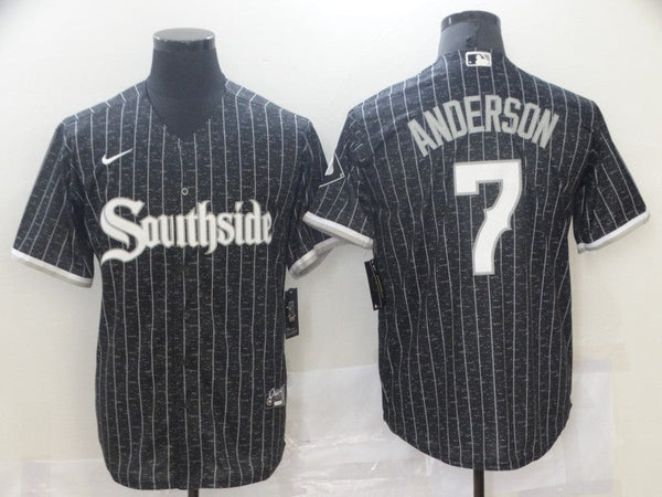 Men's Chicago White Sox Tim Anderson #7 Black Stitched Jersey