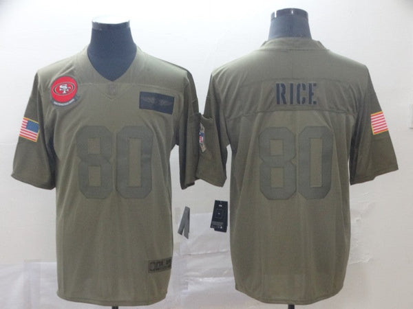 Men's San Francisco 49ers Jerry Rice #80 Brown Game Jersey