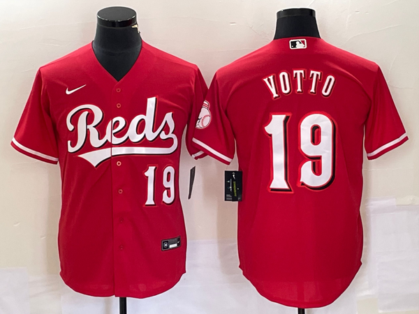 Men's Cincinnati Reds Joey Votto #19 Red Alternate Replica Jersey