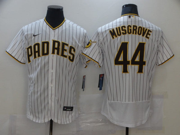 Men's San Diego Padres Joe Musgrove #44 White Stitched Jersey