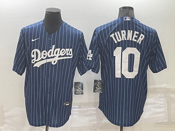 Men's Los Angeles Dodgers Justin Turner #10 Blue Stitched Baseball Jersey