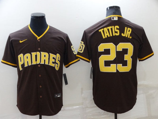 Men's San Diego Padres Fernando Tatis Jr. #23 Brown Stitched Jersey