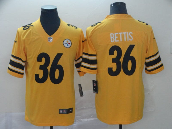 Men's Pittsburgh Steelers Jerome Bettis #36 Gold Inverted Team Game Jersey