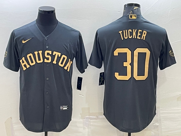 Men's Houston Astros Kyle Tucker #30 Dark Gray Replica Player Jersey