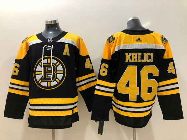 Men's Boston Bruins David Krejci #46 Black Replica Jersey